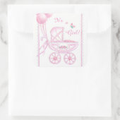 Neue Baby Girl Stickers Pink Buggy & Balloons (Tasche)