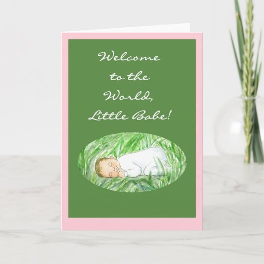 Neue Baby Girl Welcome Card Karte (Vorderseite)