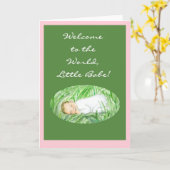 Neue Baby Girl Welcome Card Karte (Gelbe Blume)