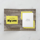 Neue Baby Glückwünsche Foto rustikal gelb Karte (Innenseite)