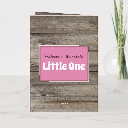 Neue Baby Glückwünsche Foto rustikal rosa Karte (Rückseite)