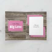 Neue Baby Glückwünsche Foto rustikal rosa Karte (Innenseite)