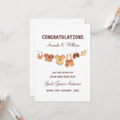 Neue Baby-Kleidung Herzlichen Glückwunsch Personal Karte (Vorderseite/Rückseite Beispiel)