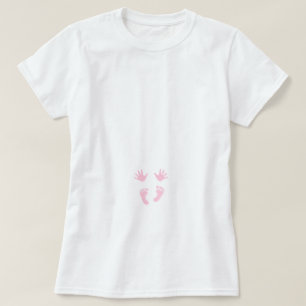 Neue Baby-Mädchen-Rosa-Hände und Füße T-Shirt