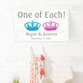 Neue Baby-Mitteilung ZWILLINGS-MÄDCHEN und JUNGE Banner (Insitu)