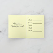 Neue Baby-Mitteilungs-Karte Ankündigung (Innenseite)