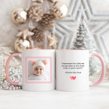 Neue Baby Modern Foto Tasse mit Zitat | Neugeboren