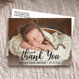 Neue Baby Moderne Danke Blk Postkarte