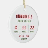 Neue Baby Personalisiert Foto Baby Infos Weihnacht Keramik Ornament (Rechts)