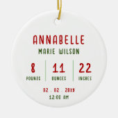 Neue Baby Personalisiert Foto Baby Infos Weihnacht Keramik Ornament (Vorne)