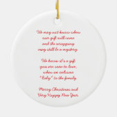 Neue Baby Santa Ankündigung Keramik Ornament (Hinten)