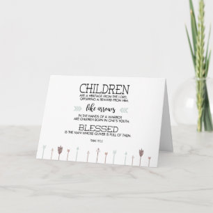 Neue Baby Scripture Verse mit Pfeilen Karte