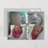 NEUE BABY SHOWER CARD EINLADUNGSPOSTKARTE (Vorne/Hinten)