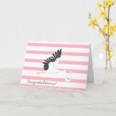 Neue Baby Storch Gratulations Card Karte (Gelbe Blume)