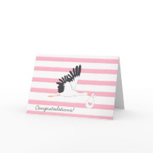 Neue Baby Storch Gratulations Card