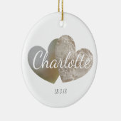 Neue Baby-/Tauflace & Perlherzverzierung Keramik Ornament (Rechts)