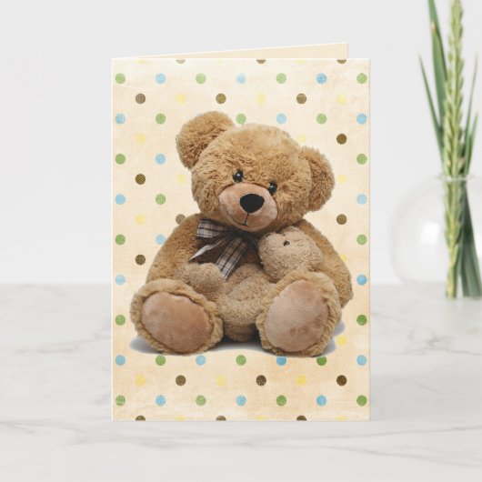 Neue Baby Teddy Bears auf Polka Docks Karte (Vorderseite)