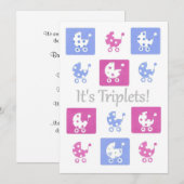 Neue Baby Triplets-Announcement-Karte - benutzerde Ankündigung (Vorne/Hinten)