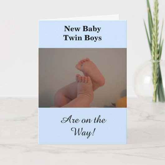 Neue Baby Twin Boys auf dem Weg FOTO Karte (Vorderseite)