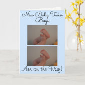 Neue Baby Twin Boys Foto Card Karte (Gelbe Blume)