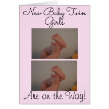 Neue Baby Twin Girls On The Way Foto Card