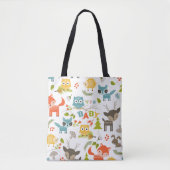 Neue Baby Typografie mit Niedlichen Holztieren Tasche (Vorderseite)