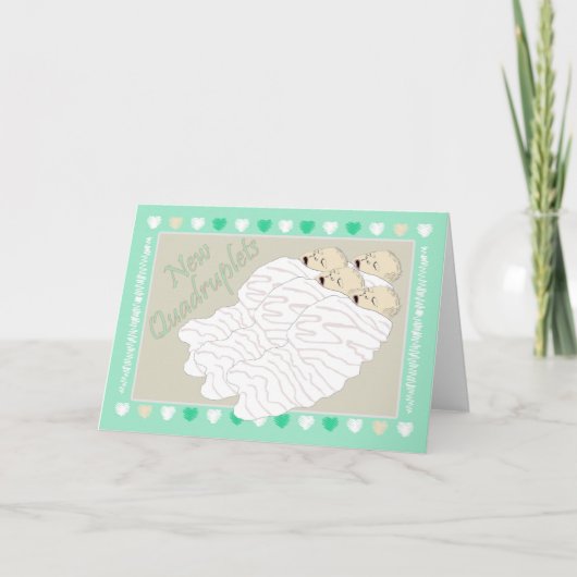 Neue Baby-Vierergruppen Ankündigung (Vorderseite)