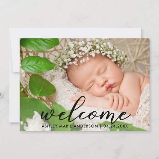 Neue Baby Welcome Card Ankündigung (Vorderseite)