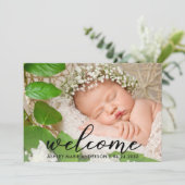 Neue Baby Welcome Card Ankündigung (Stehend Vorderseite)