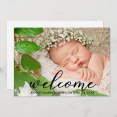 Neue Baby Welcome Card Ankündigung (Vorne/Hinten)