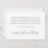 Neue Babyankündigung 3 Foto Dankeschön Karte (Rückseite)