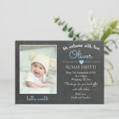 Neue Babyankündigung/Dankeschön-Karte Ankündigung (Stehend Vorderseite)