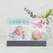 Neue Babyankündigung/Dankeschön-Karte Dankeskarte (Stehend Vorderseite)