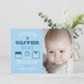 Neue Babyankündigung/Dankeschön-Karte Dankeskarte (Stehend Vorderseite)