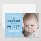 Neue Babyankündigung/Dankeschön-Karte Dankeskarte (Vorne/Hinten)