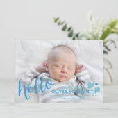 Neue Babyankündigung/Dankeschön-Karte Dankeskarte (Stehend Vorderseite)