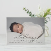 Neue Babyankündigung Einführung in das Skript Ankündigung (Stehend Vorderseite)