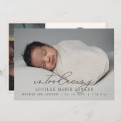 Neue Babyankündigung Einführung in das Skript Ankündigung (Vorne/Hinten)