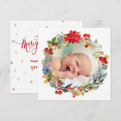 neue Babyankündigung Frohe Weihnachten (Vorne/Hinten)