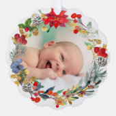 neue Babyankündigung Frohe Weihnachten Ornament Karte (Vorderseite)