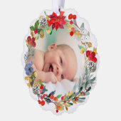 neue Babyankündigung Frohe Weihnachten Ornament Karte (Links)