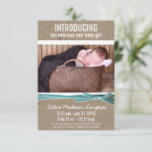 Neue Babyankündigung mit großem Foto Ankündigung (Stehend Vorderseite)