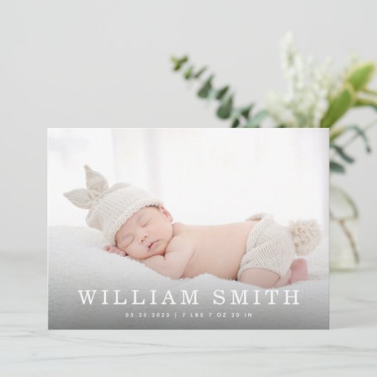 Neue Babyankündigungskarte | Geburtsankündigung Ankündigung (Stehend Vorderseite)