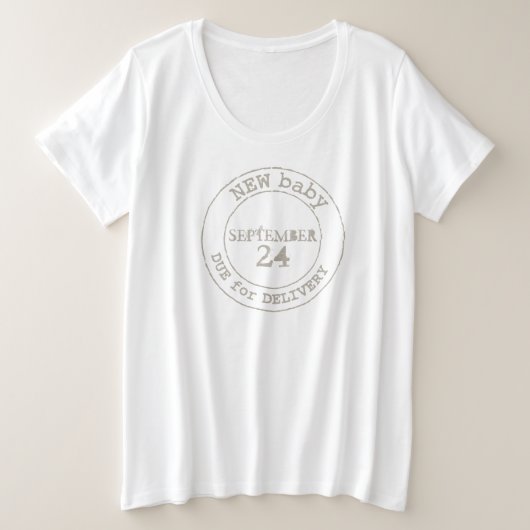 Neue Babyauslieferungspapiere Briefmarke Muttersch Große Größe T-Shirt (Design vorne)
