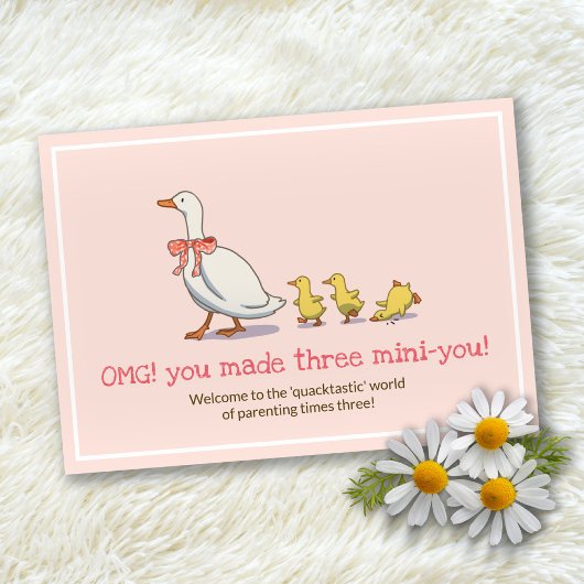 Neue Babyducks Blush Pink Triplets Herzlichen Glüc Karte