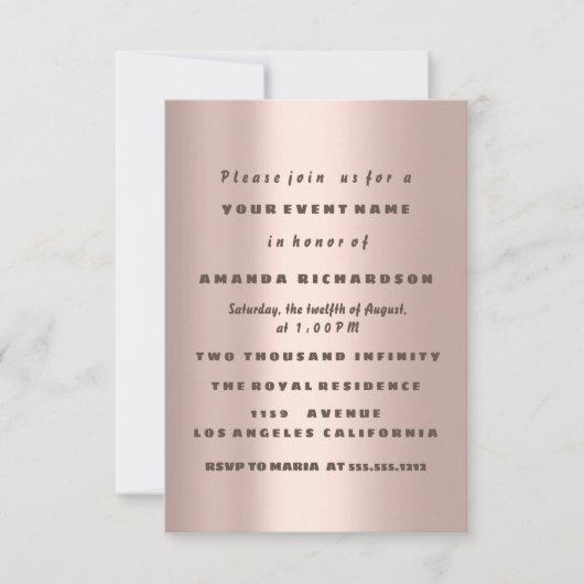 Neue Babydusche Es ist eine Girl Rose Gold Ballons Einladung (Vorderseite)