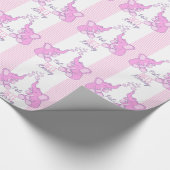 Neue Babydusche Nichte Name rosa Elefantenhülle Geschenkpapier (Ecke)