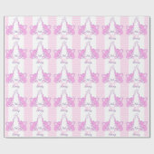 Neue Babydusche Nichte Name rosa Elefantenhülle Geschenkpapier (Flach)
