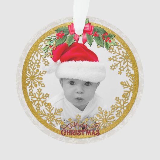 Neue Babygeburtsstatistiken Weihnachten, Geburtsan Ornament (Vorderseite)