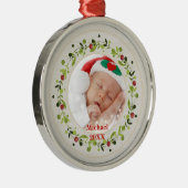 Neue Babygeburtsstatistiken Weihnachten, Geburtsan Ornament Aus Metall (Rechts)